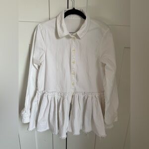ASOS Women’s White Peplum Button-Down Denim Shirt size 6. Like new!